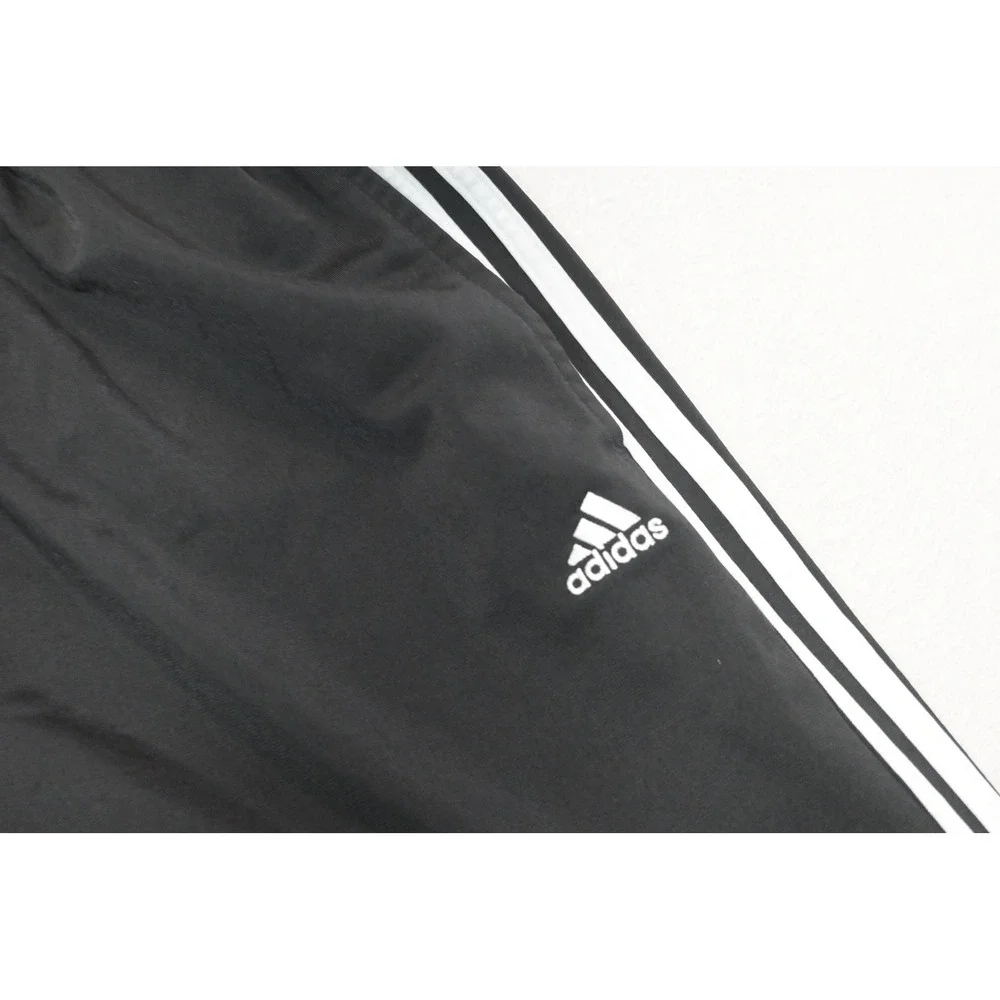 Adidas Track Sweat Pants Mens Medium Black White Stripes Athletic Excellent